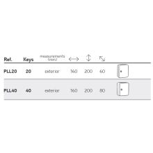 arregui PLL fixed key cabinet dimensions