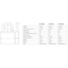 abus brass padlock 65HB dimensions