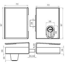 gevy glass door lock 118-057 dimensions