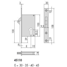 cisa 45110 mortice lock dimensions