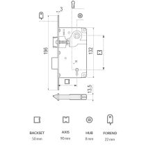 AGB Centro lock (50X90) - dimensions