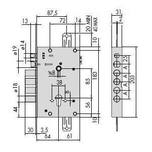 cisa evolution e6515 lock dimensions