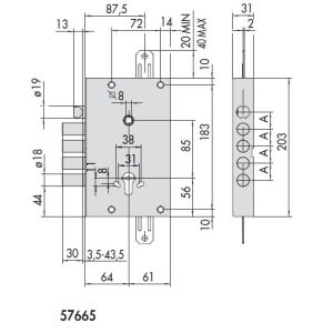 cisa 57665-48 lock dimensions