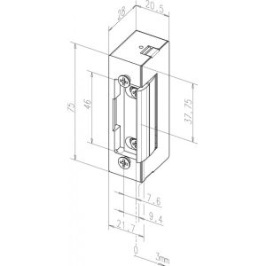 eff-eff electric strike E7R dimensions