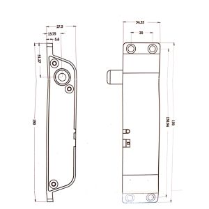 sb-150st electric bolt lock dimensions