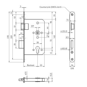 bmh 1013pz panic lock dimensions