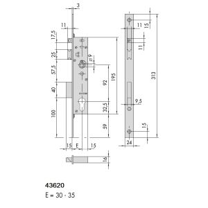 cisa 43620 sicur panic lock dimensions (new)