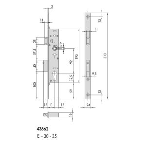 cisa 43662 panic lock dimensions