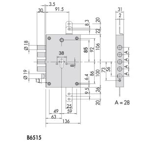 cisa b6515-48B revolution pro lock dimensions (1)