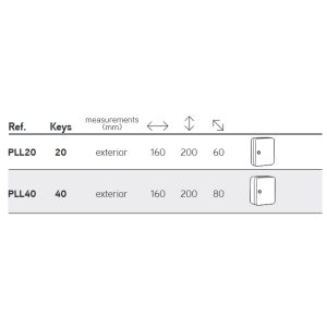 arregui PLL fixed key cabinet dimensions