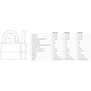 abus titalium padlock 54ti dimensions