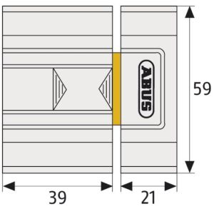 abus sr30 slide door lock dimensions