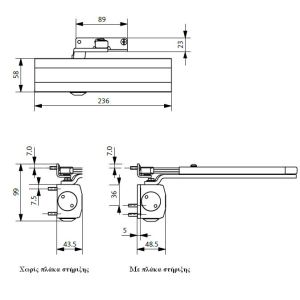 BKS door closer OTS 430 dimensions