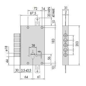 cisa lock 56505-48 dimensions