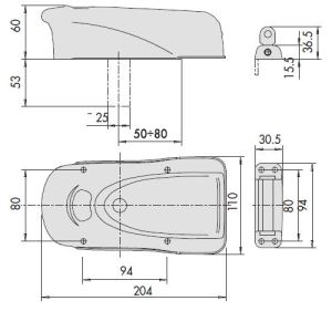 Cisa Elettrika 1A731 dimensions