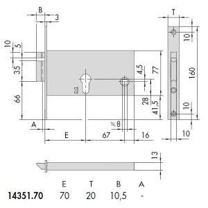 cisa lock 14351 dimensions