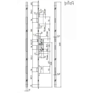 cisa 3 point lock 57855 dimensions