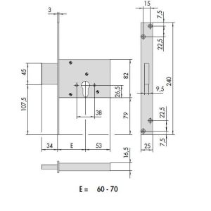 CISA MORTICE LOCK 56013 DIMENSIONS