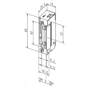 eff-eff 118E electric strike dimensions