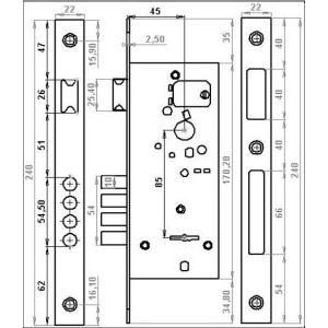 gevy door lock 114-445 dimensions