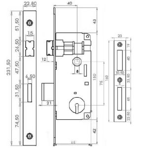 gevy mortice internal lock 222 dimensions