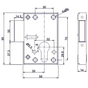 mauer lock 101-086 dimensions