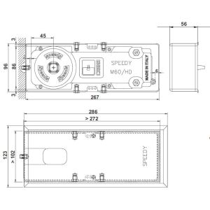 CASMA FLOOR CLOSER SPEEDY M60 DIMENSIONS