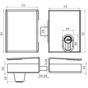 gevy glass door lock 118-057 dimensions