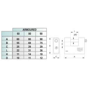 ifam armoured padlock dimensions