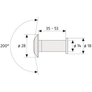 abus 2200 door viewer dimensions