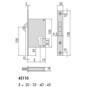 cisa 45110 mortice lock dimensions