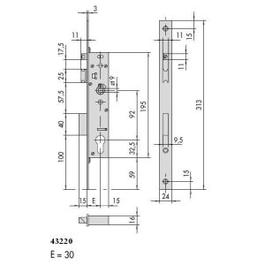 cisa 43220 lock panic function dimensions