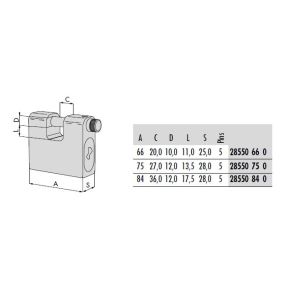 cisa padlock 28550 dimensions