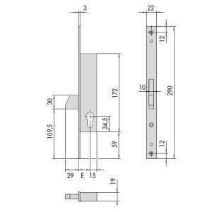 cisa lock 46210 dimensions