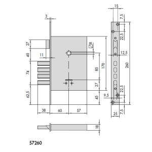 cisa lock 57260 dimensions