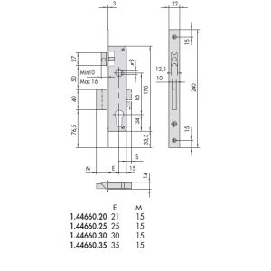 cisa lock 44620 dimensions