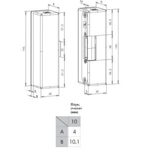 eff-eff 9334vgl10 electric strike dimensions