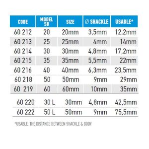 hugo standard padlock dimensions