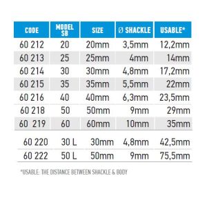 hugo standard padlock dimensions