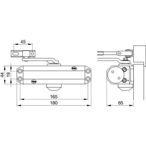 yale door closer 3000 dimensions