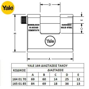 yale 164 armoured padlock dimensions