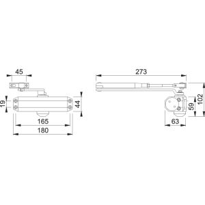 hoppe door closer AR450 dimensions