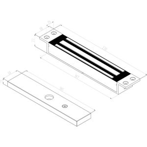 eff-eff mag-300alm mortice magnetic lock dimensions