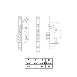 domus lock 90545 dimensions