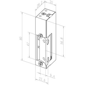 eff eff 14-400 electric strike panic bar dimensions