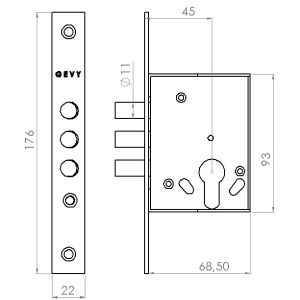 gevy lock 119-049 dimensions