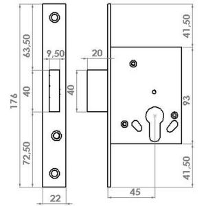 gevy lock 119-045 dimensions