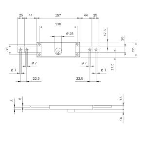 iseo shutter locks double 641014 dimensions