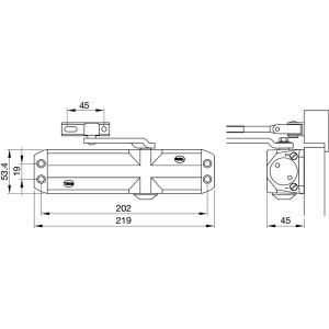 yale door closer 4000 dimensions