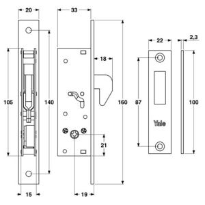 yale lock 9a63000 dimensions